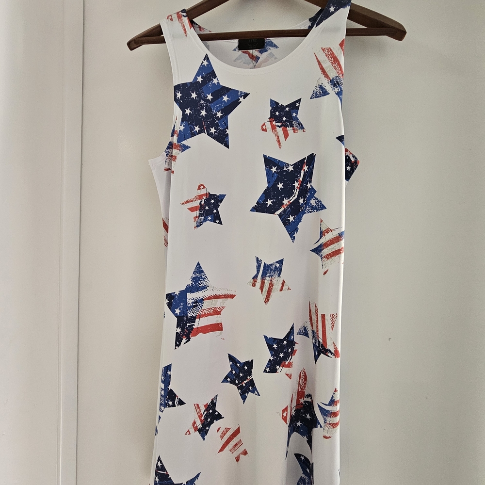 Star-Patterned Sleeveless Dress